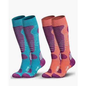 Merino Wool Ski Socks Mens Womens 2 Pairs for Skiing, Snowboarding, Thermal Knee High Winter Warm Sports Performance Socks