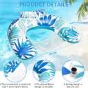 Pool Floats Adult, Inflatable Pool Floats Chair, Portable Pool Float Lounger with Cup Holders, Heavy Duty Floating Pool Floaties for Swimming Party Lake River Beach Summer Water Fun