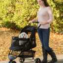 Pet Gear No-Zip Special Edition 3 Wheel Pet Stroller for Cats/Dogs, Zipperless Entry, Easy One-Hand Fold, Removable Liner, Cup Holder, Onyx