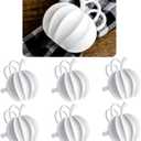 Patelai 6 Pieces Thanksgiving Pumpkin Napkin Rings Fall Napkin Holders Thanksgiving Dinner Tables Rings for Halloween Weddings Dinner Party Family Gatherings (White)