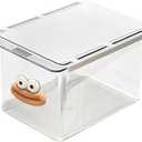 AFIAFTY Under Desk Drawer Organizer - Wall-Mounted Dust-Proof Clear Pull-Out Storage Box with Cartoon Design, Stackable Slide-Out Drawer for Desk, Kitchen, Bathroom, Makeup, Cotton Swabs, Stationery