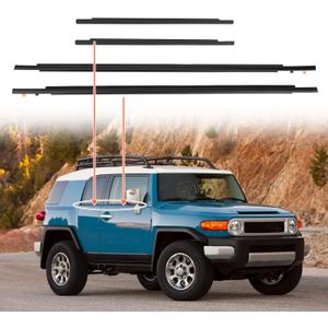 ACLONG Door Window Moulding Trim Front Rear Seal Outside Belt Weatherstrip Compatible with Toyota FJ Cruiser 2007-2014 Replaces# 68164-35041 68163-35041 68162-35073 68161-35073-4 Piece Set