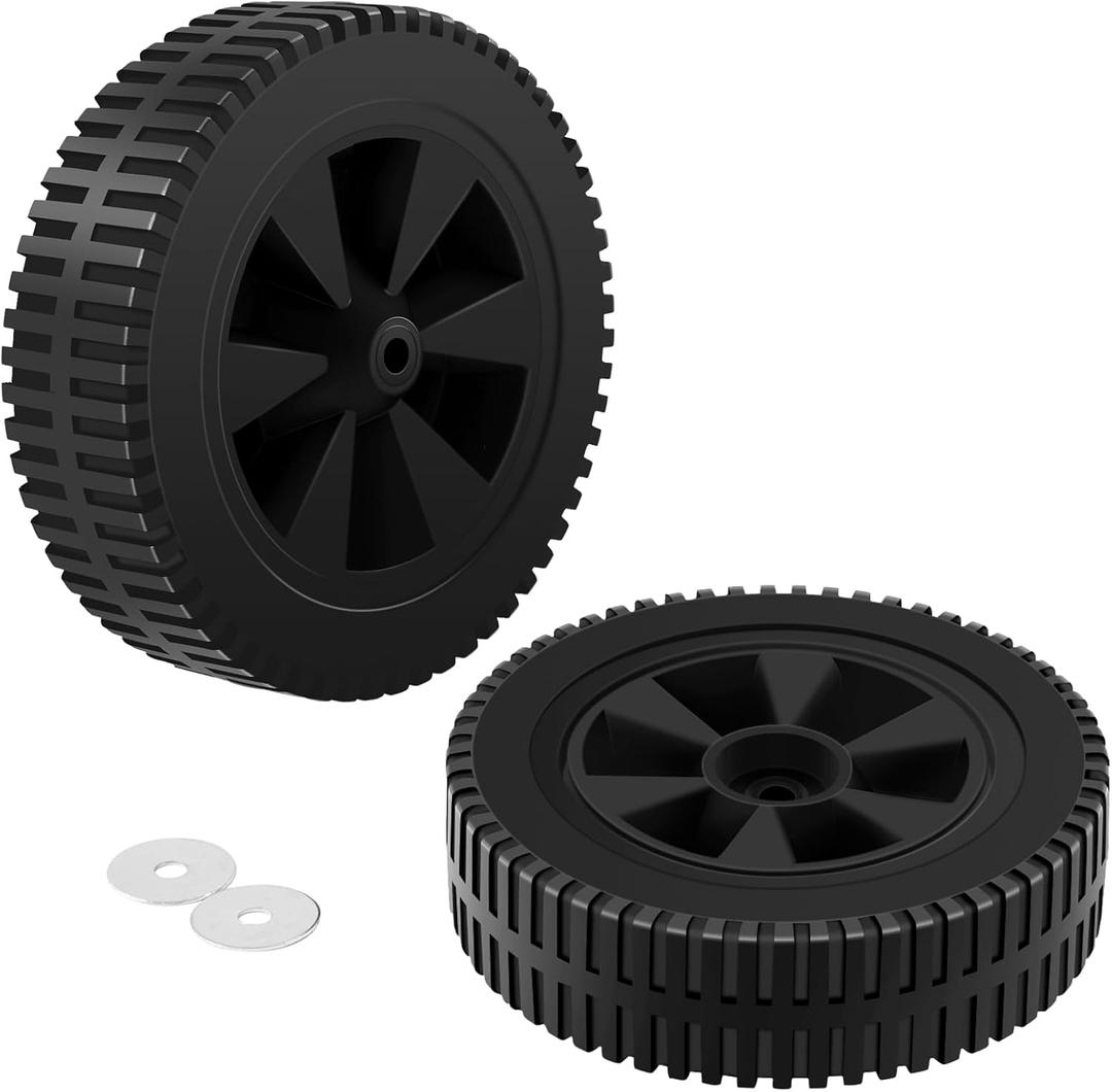 G437-0037-W1 Grill Wheels Replacement Parts for Charbroil Gas2coal 463344015 463436215 463347017 463343015 463376017 463432215 Kenmore 415.16123801 - Plastic Black 7 Inch BBQ Wheels 2PCS