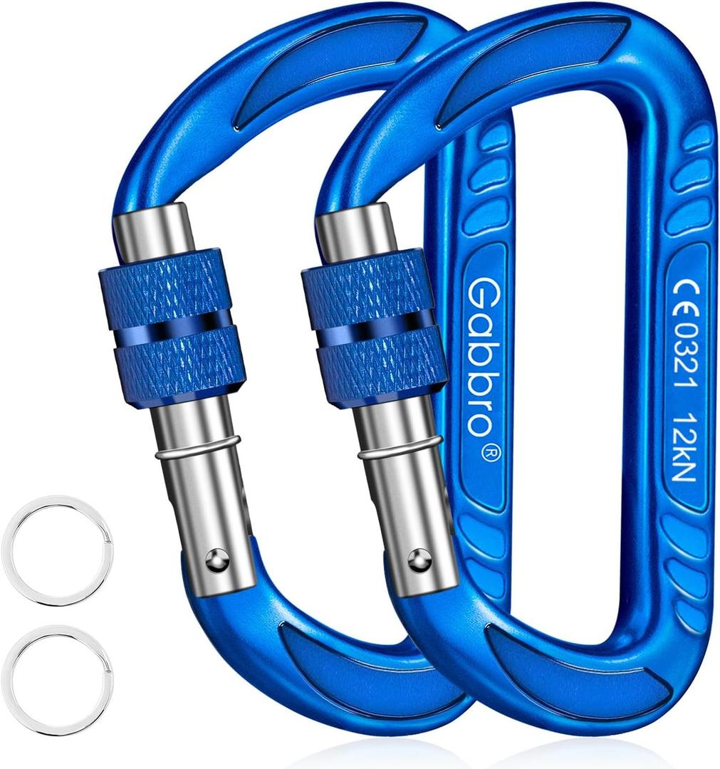 Gabbro Carabiner Clips Heavy Duty 12kN (2697 lbs), Wiregate Aluminum Lightweight Caribeener for Hammock, Hiking, Camping, Water Bottle, Dog Leash Harness, Keychains