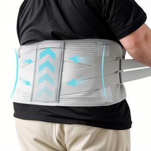 King Mills Plus Size Back Brace for Lower Back Pain, Breathable Obese Belly Support for Sciatica, Back Pain, Scoliosis, Two Sets of Support Bars. Lightweight. (Belly: 52" - 60") (Gray)