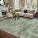 5x7 Ft Area Rugs for Living Room, Soft Non-Slip Washable Rugs Modern Abstract Pattern Carpet for Bedroom Indoor Floor Nursery Home Decor (Green)