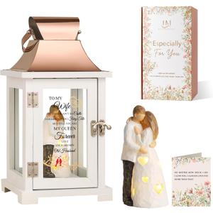 Birthday Gift for Wife, Birthday Gift for Her, Romantic Wife Gift from Husband, Christmas Valentine's for Her, Best Couple Lantern with Figurine