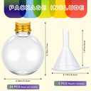 Layhit 24 Pcs Spherical Plastic Potion Bottles Ball Shape Round Bottles 3.4 oz Sand Art Jar with 5 Funnels Decorative container Candy Jar for Valentines Birthday DIY Crafts(Gold,Aluminum Lid)