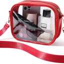 TOBVZOO Clear Bag Stadium Approved, Crossbody Transparent Bag for Concerts Sports Events, Purses for Men & Women (Red)