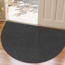 Dirt Trapper Door Mat 32" x 48", Non-Slip, Half Circle, Dark Grey