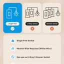 meross Smart Light Switch 2 Pack Supports Apple HomeKit, Siri, Alexa, Google Assistant & SmartThings, 2.4GHz Wi-Fi Single Pole Light Switch, Neutral Wire Required, No Hub Required