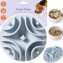 Awoo Great Vibes - Silicone Slow Feeder for Dog Bowls Over 5.5 Inches - Non-Slip, Wet and Dry Food-Compatible Pet Dish with Suction Cups - Extends Mealtime for Fast Eaters - Dishwasher Safe (Sky)