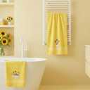 2 Pcs Sunflower Hand Towels for Bathroom Yellow Floral Decorative Bathroom Towels Embroidered 100% Cotton Spring Summer Bath Towel 13.4x29 Inch for Home Kitchen Dcor (Yellow, Sunflower)