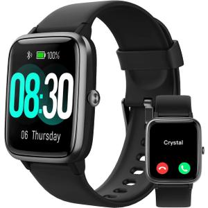 GRV Smart Watch for iOS and Android Phones (Answer/Make Calls), Watches for Men Women IP68 Waterproof Smartwatch Fitness Tracker Watch with Heart Rate/Sleep Monitor Steps Calories Counter (Black)