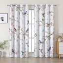 Floral Curtains, Blackout Curtains 84 Inch Length 2 Panels Set, Spring Decor for Home, Light Blocking Thermal Insulated Drapes with Grommet for Bedroom, Bathroom, Livingroom