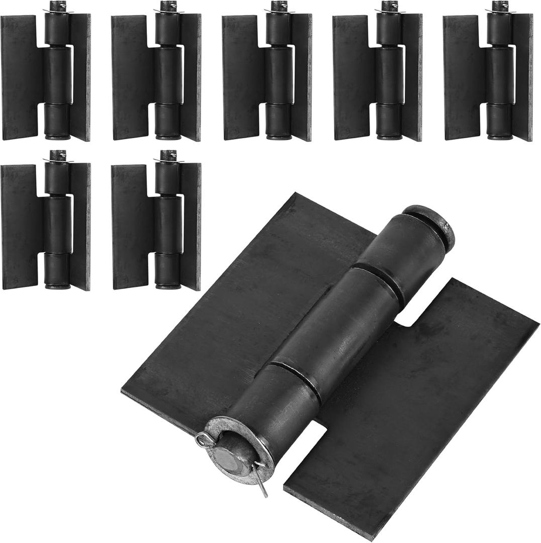 Weld On Hinges Extra Heavy Duty 4.4" x 4" Weldable Metal Butterfly Hinges Solid Steel Welding Butt Hinge Thickness 5mm for Heavy Metal Farm Garage Trailer Gates & Doors - 4 Pcs