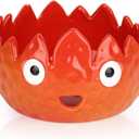 Katech Flame Yarn Bowl for Crocheting-Crochet Bowls Knitting Bowls-Cute Handmade Ceramic Flame Yarn Bowls-Ideal Crochet Gifts for Crocheters Knitter (Red)