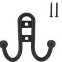 10-Pack Coat Hooks Double Hook for Home Kitchen (Matte Black)