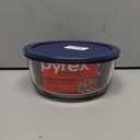 Pyrex Simply Store 7-Cup Round Glass Food Storage Dish,Blue Made in the USA