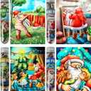 MISITU Small Jigsaw Puzzles for Adults Challenging Puzzle Small Puzzles Mini Jigsaw Puzzles 150 Pieces Micro Tiny Puzzle Christmas Jigsaw Puzzle Santa Claus Travel Puzzles 6 x 4 inch 4 Packs