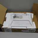 TEAMIX 26 inch White Triangle Monitor Stand Riser, Desktop Corner Shelf with Metal Leg Wood Computer Stand with Storage Laptop Riser Office Organization