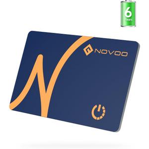 NOVOO SmartCard Tracker Card, iOS Only Bluetooth Tracker with Apple Find My, Slim Wallet Finder for iPhone, 6-Year Battery, Waterproof GPS Key Finder for Bags, Passport, 1 Pack (BL)