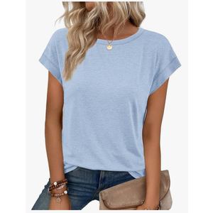 ATHMILE Womens Tops Basic T Shirts Summer Business Dressy Casual Cap Sleeve Tee Cute Clothes Trendy Fashion Outfits, 3XL
