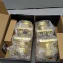 2 Pack Gold Interior Door Knobs for Hall & Closet, Pismo Doorknob with Square Rosette, Heavy Duty Passage Door Handle for Satin Brass