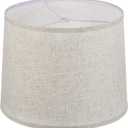 PATIKIL Lamp Shades For Table Lamps 11.4" Top x 12.6" Bottom x 9.8" High Drum Lamp shades for Floor Lamps Medium Linen Lampshade Easy Assembly for Lamp Replacement, Beige, 2 Pack