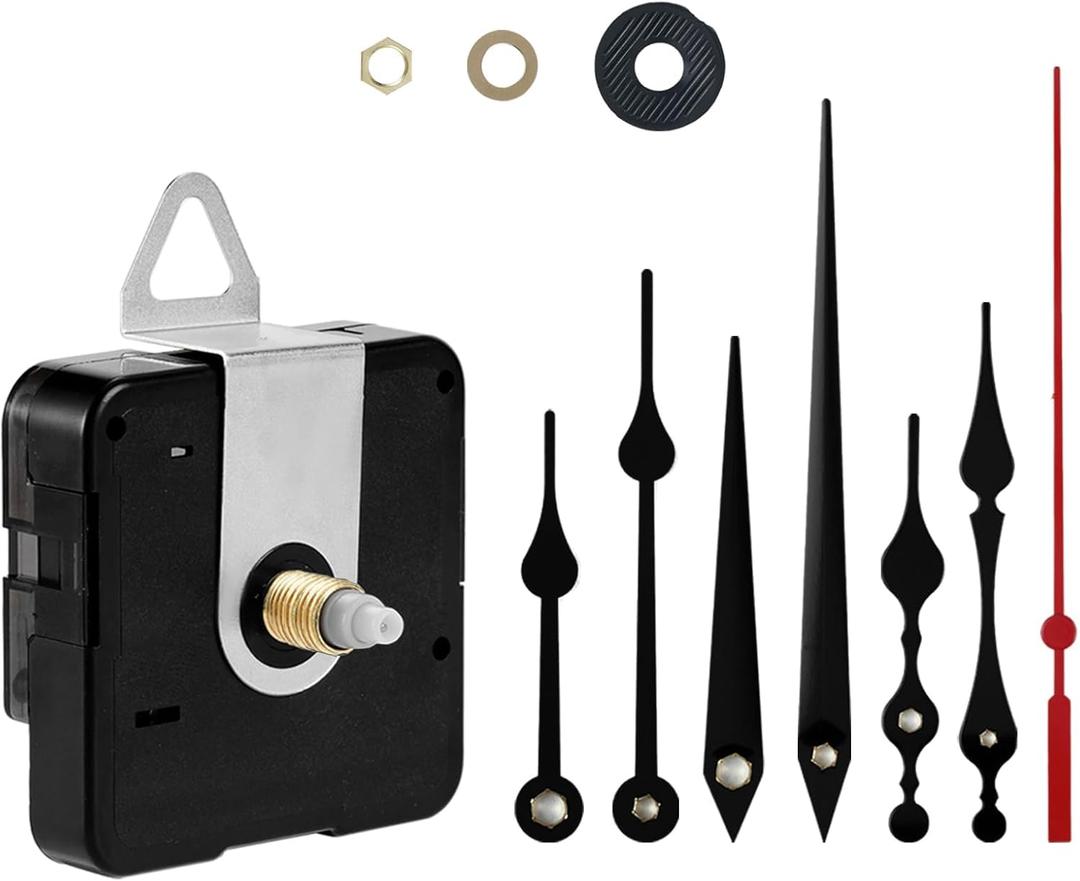 Roymnie Clock Mechanism Replacement Battery Operated Silent Clocks Kit Include Clock Hands Second Hand DIY Repair Parts Shaft Length 16mm(20/32 inches)