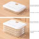 4-Layer Small Frozen Dumpling Storage with Lids, Flat Stacks Food Container Icing Cookies Wonton Donuts Box Organizer For Fridge, 1.18 Inches Net Height for Per Layer, White