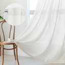 90 Inch Curtains for Sliding Glass Door Windows, Living Room Decoration Cotton Drapes Soft Comfortable Touch Farmhouse Country Patio Treatment Set, 50" Width, Natural, 2 Panels