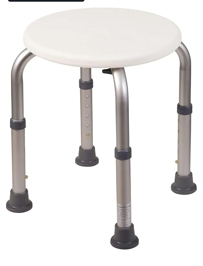 Shower Chair Bath Seat for Tub or Shower Bench for inside shower, Made of Non Slip Aluminum with Plastic Seat, No Tools Needed, Adjustable Height, Holds Weight up to 225 Pounds, Bath Stool, White