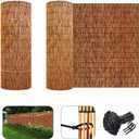Natural Privacy Fence Screen Bamboo Fencing Rolls Balcony Fence Panel Outdoor Bamboo Wall Covering Sturdy 1-6 Feet Add Beauty for Deck Yard Pool Balcony Railing UV Protection Breathable