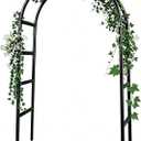 RUBFAC 7.8ft Garden Arch Trellis for Climbing Plants Outdoor, Metal Arch Frame Garden Arbors and Arches, Outdoor Archway for Flower Vines Wedding Bridal Party Decoration, Black