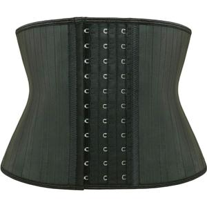 Atbuty Short Torso Waist Trainer Cincher Corset Underbust Body Shaper Latex Sport Girdle (Black (9'' Short Torso, 25 Steel Bones), XS)
