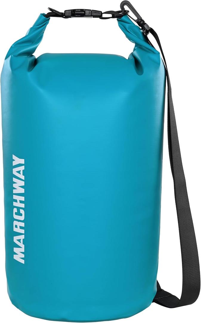 MARCHWAY Floating Waterproof Dry Bag Backpack 5L/10L/20L/30L/40L, Roll Top Sack Keeps Gear Dry for Kayaking, Rafting, Boating, Swimming, Camping, Hiking, Beach, Fishing (Teal)