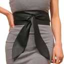 COSYDAYS Obi Waist Belt Black Wide Leather Corset Belt Fashion Wrap Waistband Accessories for Women (Black)