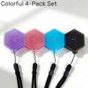 Portable Air Flavor Pods Storage Box – 4 Pack Protective Case with Hanging Rope in 4 Colors, Personality Hexagonal Container for Aromatic Pods, Compatible with Air Up Flavor Pods