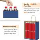 BagDream Navy Blue Gift Bags 8x4.25x10.5 100Pcs Kraft Paper Bags with Handles Bulk Medium Size for Shopping, Party Favor, Retail Merchandise Grocery Paper Sacks