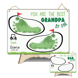 Best Grandpa by Par Golf Papa Footprint Handprint Craft for Fathers Day Gift, Kids Handprint Art, Handprint for Fathers Day, DIY Baby Toddler Keepsake, Golfer, Golf Lovers Memory Keepsake 8x10"