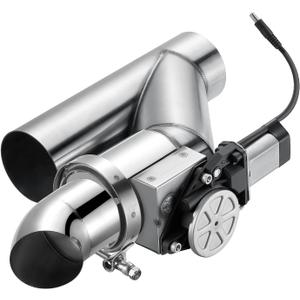 Electric Exhaust Cutout 3.0 Inch with Elbow Muffler Exhaust Valve Kit with One Controller Remote Kit