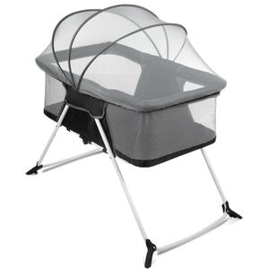 FENGZIZH Portable Baby Bassinet - Foldable Bedside Bassinet, Lightweight Playpen with Mosquito Net, 42.5 x 40.2 x 20.8 inches, Black