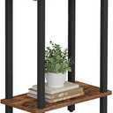 TUTOTAK Small Side Table, Narrow End Table, Skinny Sofa Table, Slim Nightstand, Couch Table, Living Room, Bed Room, Brown TB01BB062 (2-Tier7.9"D x 15.8"W x 22.5"H)