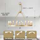 Gold Wagon Wheel Chandelier 40, 20-Light Farmhouse Wagon Wheel Chandelier for Dining Room, Modern Round Iron Candle Chandeliers Light Fixture for Living Room, Foyer, Entryway, E12
