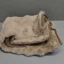 OstepDecor Faux Fur Couch Arm Covers, Fuzzy Soft Bubble Arm Chair Covers, Headrest Backrest Armrest Covers for Dogs Cats Pet Loveseat Recliner Leather L Shaped Sofa (2 Pack 35.4" x 35.4", Khaki)