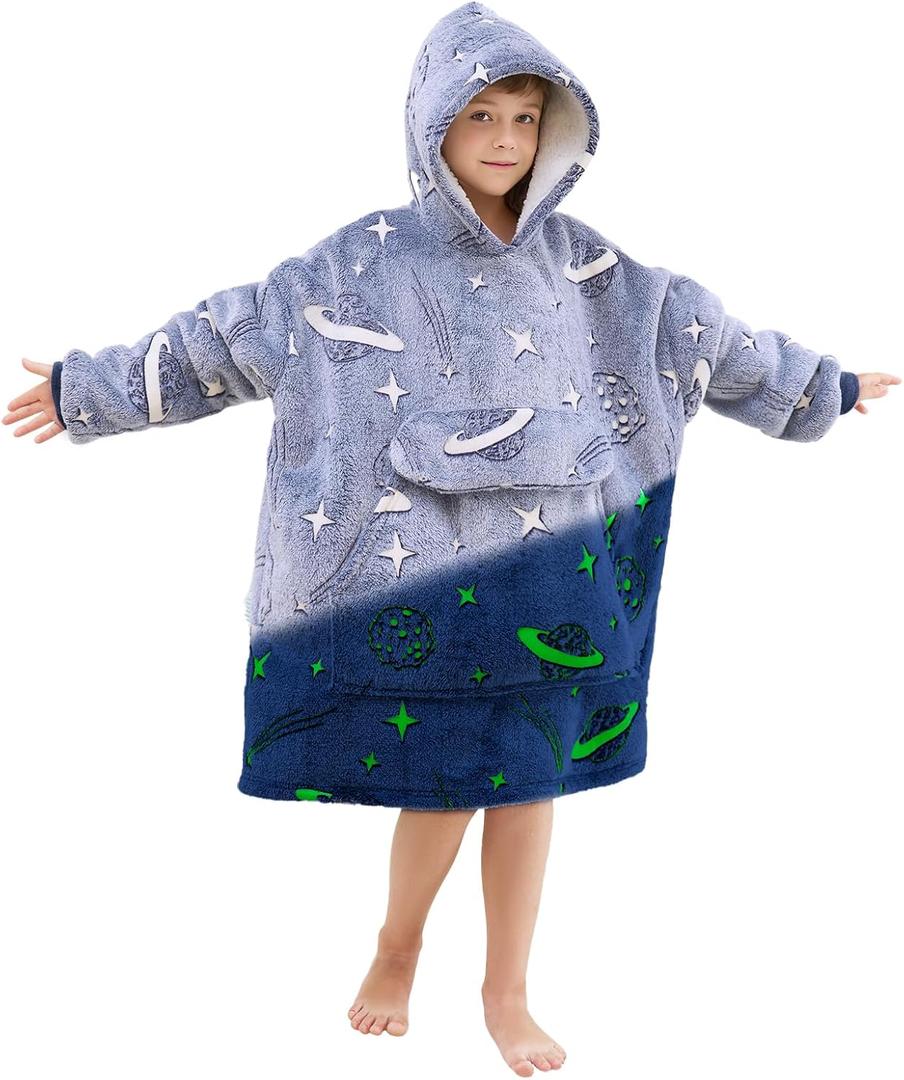UOMNY Wearable Blanket Hoodie for Kids Wearable Blankets, Boys 6-14Y