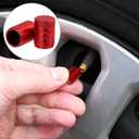 9 x Red Anodized Aluminum Tire Valve Stem Caps with Plastic Inner Sleeve, Corrosion Resistant. Universal Valve Caps for Cars, Trucks, Motorcycles, Pack of 5