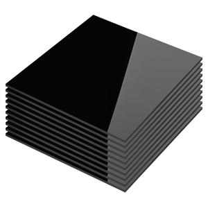 Pack of 10 Black Acrylic Sheet 12" x 12" Cast Plexiglass Square 1/8" Thick (3mm) Plastic Panel for Craft Projects, Laser Cutting, Painting, Photography, Sign (12" x 12", 1/8" Thick)