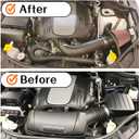 Cold Air Intake Fit for 2011-2015 Jeep Grand Cherokee 3.6L V6 Gas, 2011-2015 Dodge Durango 3.6L V6 Gas, Heat-Resistant Aluminum Pipe, High-Flow Filter